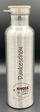 Personalisierte Edelstahl-Trinkflasche mit Bambusdeckel, 1000 ml